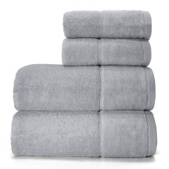 Plush Velour 100% Cotton Towel Silver