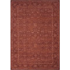 Bordeaux vintage terracotta rug with a distressed traditional pattern in warm terracotta and rust tones.