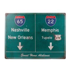 Vintage Alabama road sign wall decoration 57x43cm retro metal sign