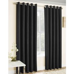 Vogue Woven Eyelet Curtains Black by Enhanced Living at Guineys Ireland