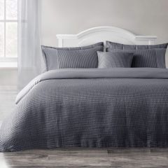 Waffle Weave Duvet Cover Set Charcoal by Velosso at Guineys Ireland