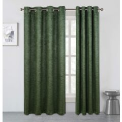 Waves Thermal Triple Weave Eyelet Curtains in olive with embossed wave design and thermal room-darkening fabric