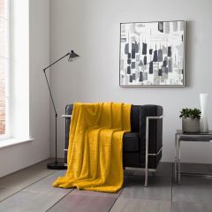 Wave Plush Throw Ochre - 150 x 200cm by Gaveno Cavailia