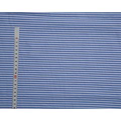 Striped Shirting Light Blue Polycotton Fabric WBSHIRT2-L03 - Price by the Metre