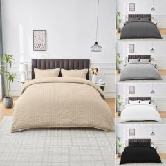 Wells Soft Touch Duvet Cover Set by Gaveno Cavailia in Stone, Charcoal, Grey, White and Black