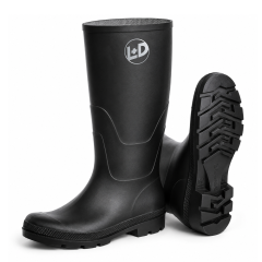 showing the Black PVC Wellington Boots