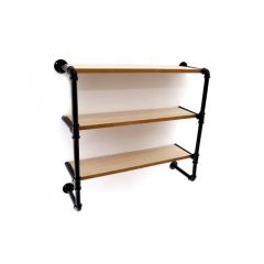 Industrial Bar & Wood Shelving Unit