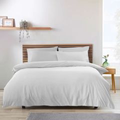 Plain White Duvet Cover Set Soft Touch