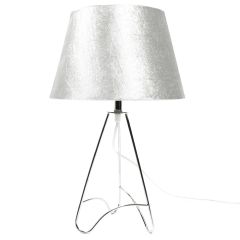 Tripod Lamp White Crush Velvet