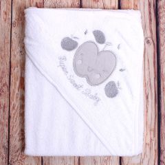 Cotton Rich Apple Hooded Towel White