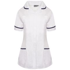 Women's Healthcare Nurses Tunics White with Navy Trim by Behrens