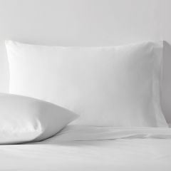 White Percale Cotton Housewife Pillowcase Pair at Guineys Ireland
