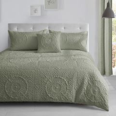 Winchester Duvet Cover Set Sage in a bedroom scene