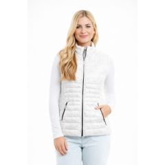 women white quilted gilet with zip fastening and side pockets