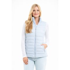 women grey quilted gilet with zip fastening and side pockets