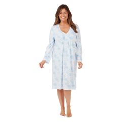 Womens Pintuck Nightdress Blue White