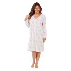 Women's Pintuck Nightdress Pink White