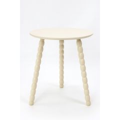 wooden side table beige 38x38x43cm on a white background