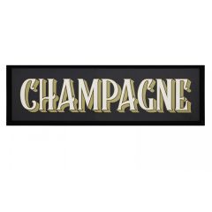 Typography Champagne Vintage Wall Art