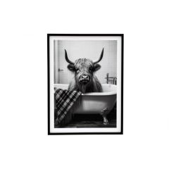 Cow Bath Canvas 45x60cm