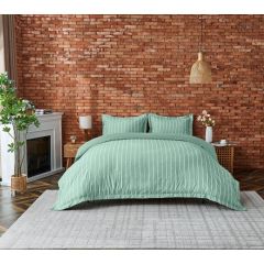 Striped Duvet Cover Sets Sage