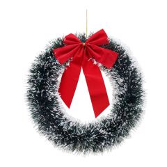 showing the Snow Tinsel Wreath 33cm
