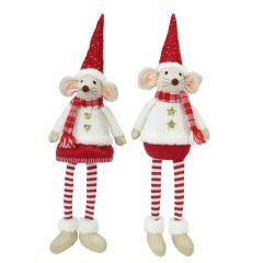 Festive Mouse in Knitted Jumper 60cm - Assorted