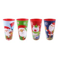 Christmas Plastic Party Cup 900ml - Assorted