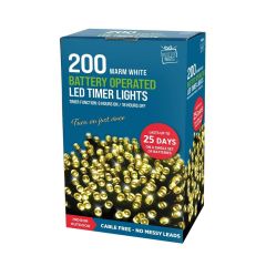 200 LED Warm White Christmas Lights 