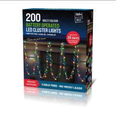 Multi Colour LED Cluster Lights with Timer 200