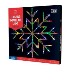 LED Flashing Snowflake Christmas Light Multicoloured at Guineys Ireland