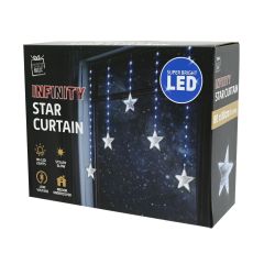 LED Infinity Stars Curtain Lights White