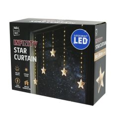 LED Infinity Stars Curtain Lights Warm White