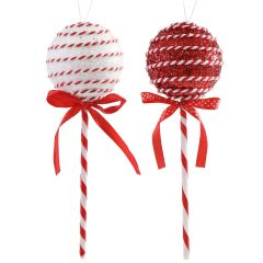 Hanging Candy Cane Lollipop 24cm - Assorted