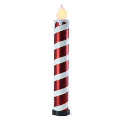 Striped Blow Mold LED Candle Christmas Decoration
