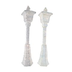 Christmas LED Tinsel Lamppost 90cm