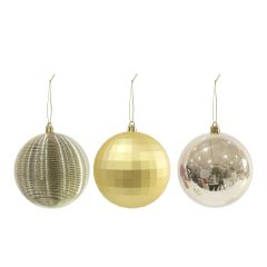 showing the 6pk Baubles 10cm Gold