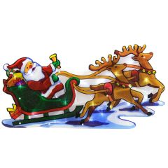 LED Santa Sleigh Window Silhouette