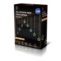 Warm White LED Dew Drop Star Curtain Lights