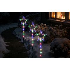 Multi Colour LED Star Stake Lights 3 Pack