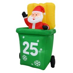 Inflatable Santa in Wheelie Bin 155cm