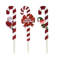 Glitter Candy Cane Garden Stake 75cm - Assorted