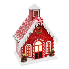 Light Up Snowy Candy House 20cm