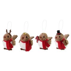 Hanging Robin Christmas Decoration 9cm - Assorted