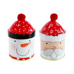 Christmas Tin Dome Storage Box - Assorted