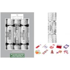 Harvey & Mason 10 Luxury Silver Snowflake 14" Crackers