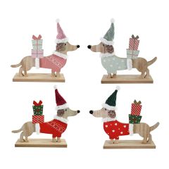 Dachshund with Present Table Decoration - Assorted