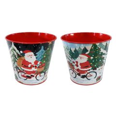 Santa Metal Bucket - Assorted