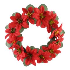 Red Poinsettia Wreath 28cm