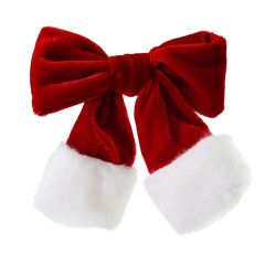 Red Velvet Santa Bow Hair Clip